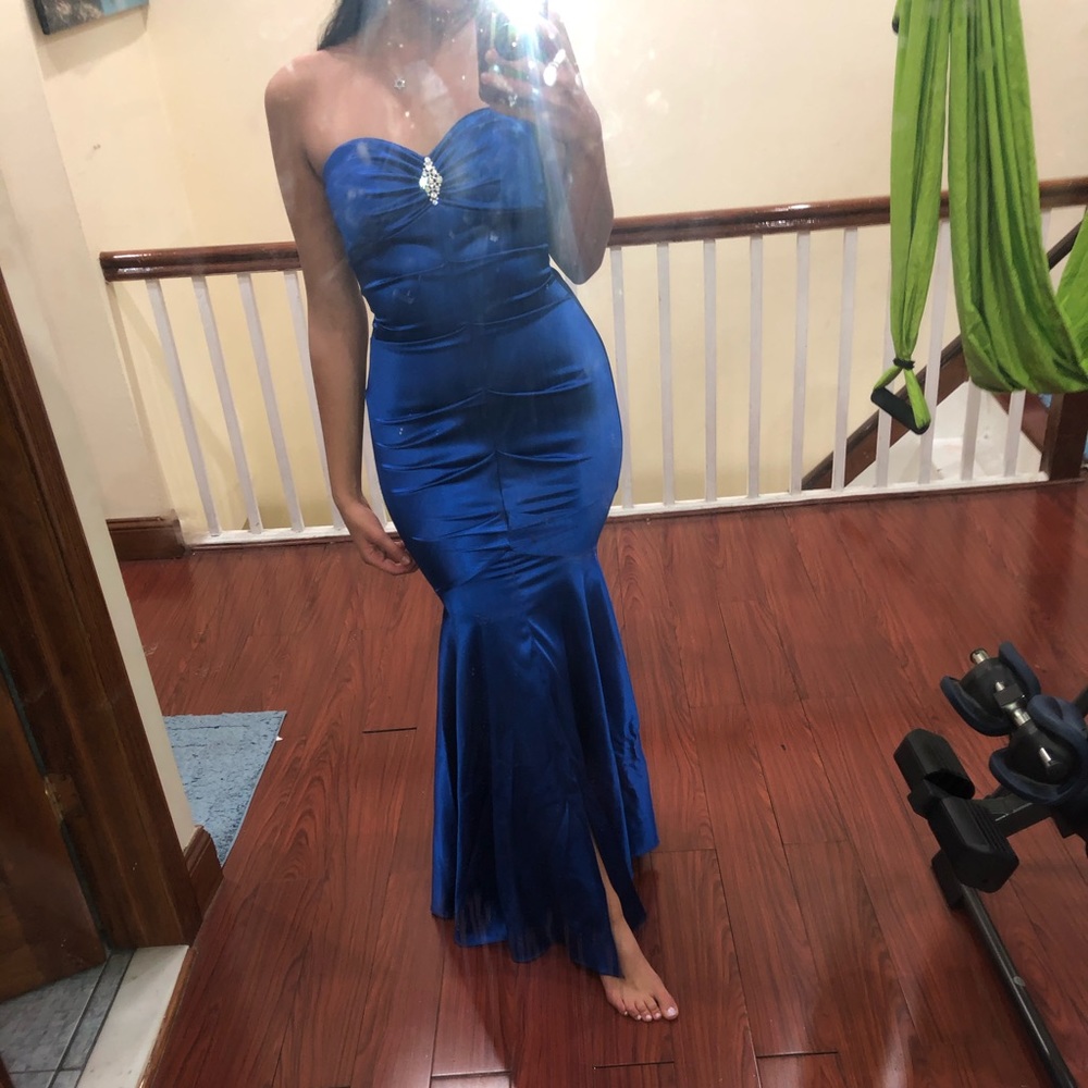 Blue Silk Fancy Dress